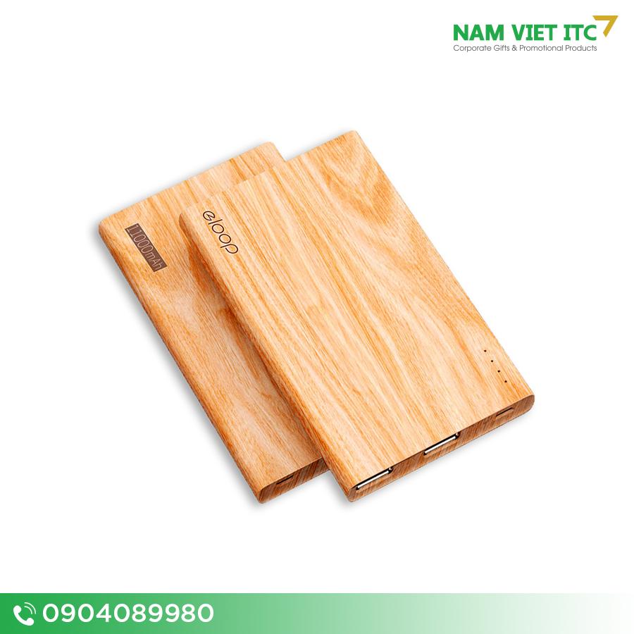 Pin sạc dự phòng gỗ Eloop chính hãng 10000mAh Pin sac du phong go Eloop chinh hang 10000mAh