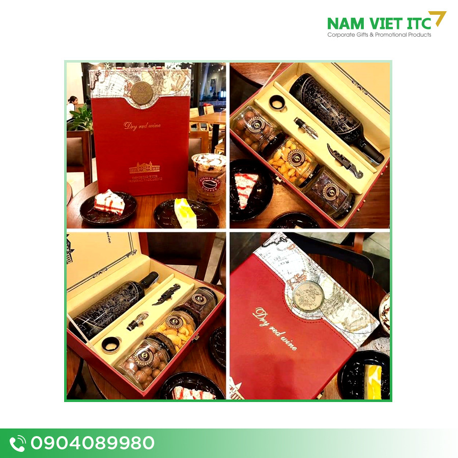 Hộp rượu da đỏ Mau 2 1