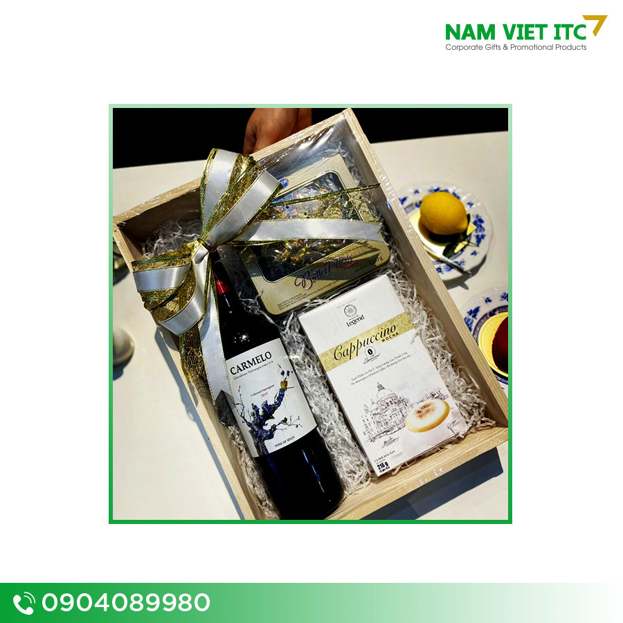 set-hộp-gỗ-quà-tết-2021 Hộp quà Tết set gỗ đặc biệt