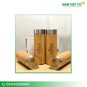 Bình tre giữ nhiệt in logo VinEco