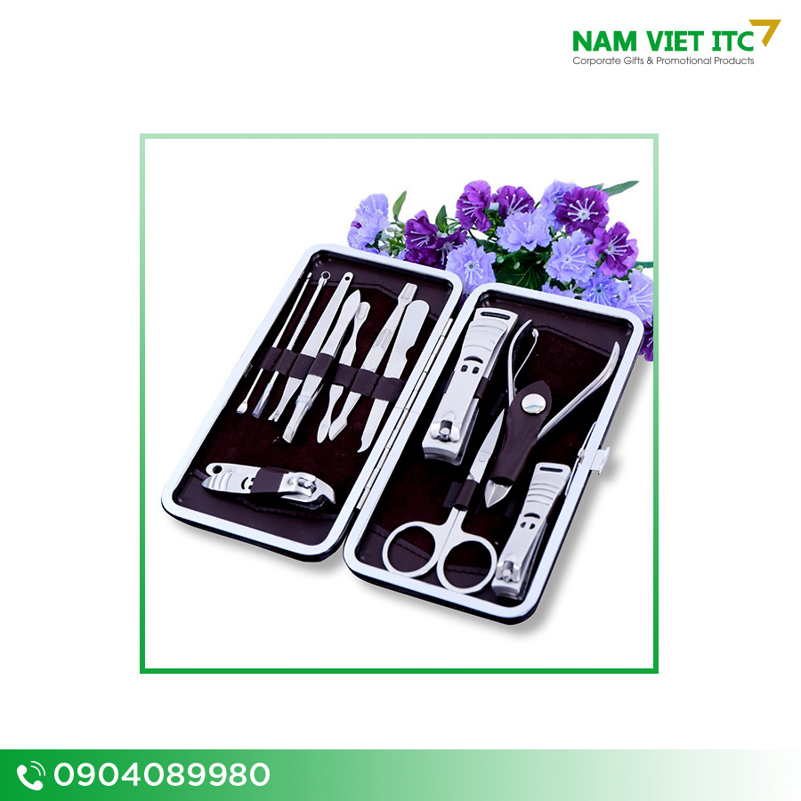 Bo dung cu cham soc mong qua tang 8/3 Bộ dụng cụ chăm sóc móng 12 món
