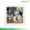 Cốc sứ có nắp tráng gương in logo cao cấp 2 Bộ cốc sứ có nắp tráng gương in logo cao cấp
