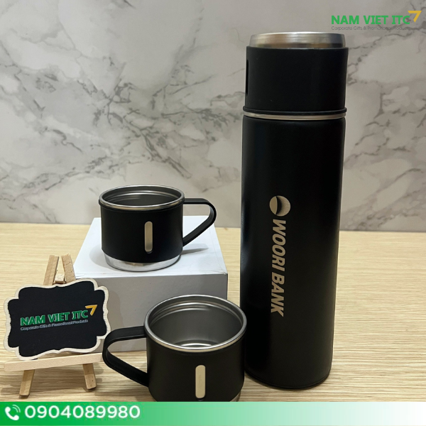 Bộ Giftset Bình Giữ Nhiệt 2 Cốc In Logo Bộ Giftset Bình Giữ Nhiệt 2 Cốc In Logo