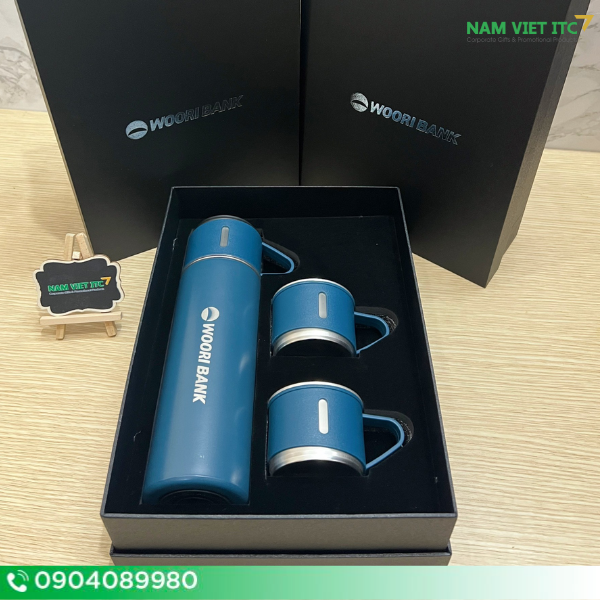 Bộ Giftset Bình Giữ Nhiệt 2 Cốc In Logo Bộ Giftset Bình Giữ Nhiệt 2 Cốc In Logo