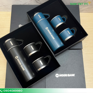 Bộ giftset bình giữ nhiệt 2 cốc in logo sang trọng